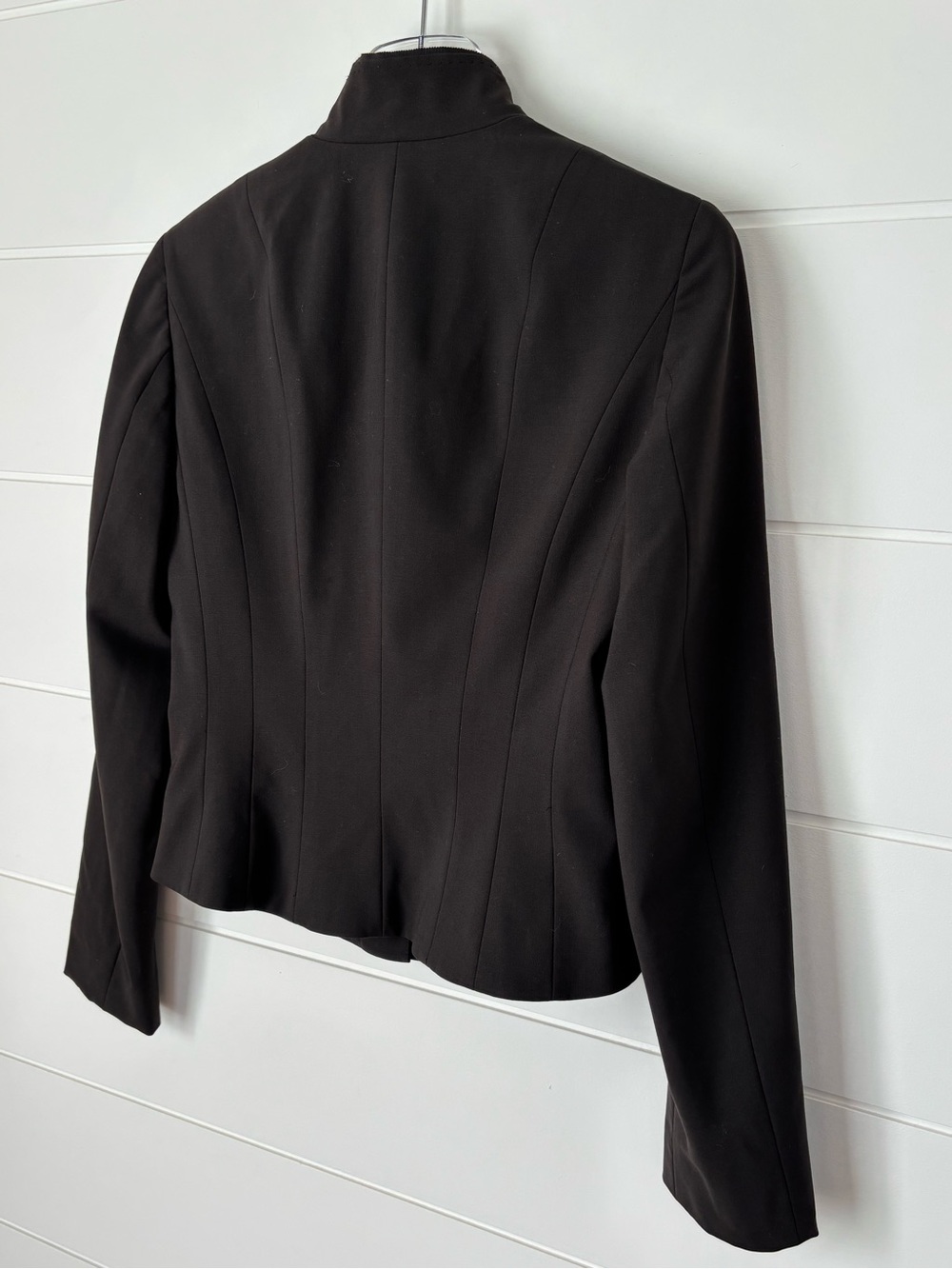 Vintage Elie Tahari Brown Military-Style Fitted Women's Wool Blazer Size 8 - Picture 12 of 15
